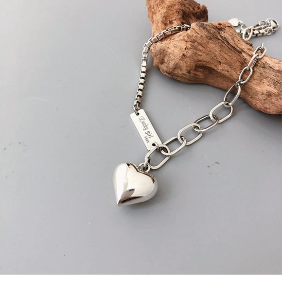 *NEW 925 Sterling Silver Heart Link Chain Anklet - Picture 13 of 13